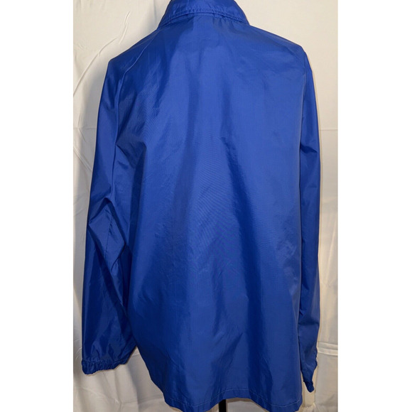 Vintage 80s Royal Blue Nylon Windbreaker Jacket Snap Front USA Made SZ L *READ - Picture 4 of 12